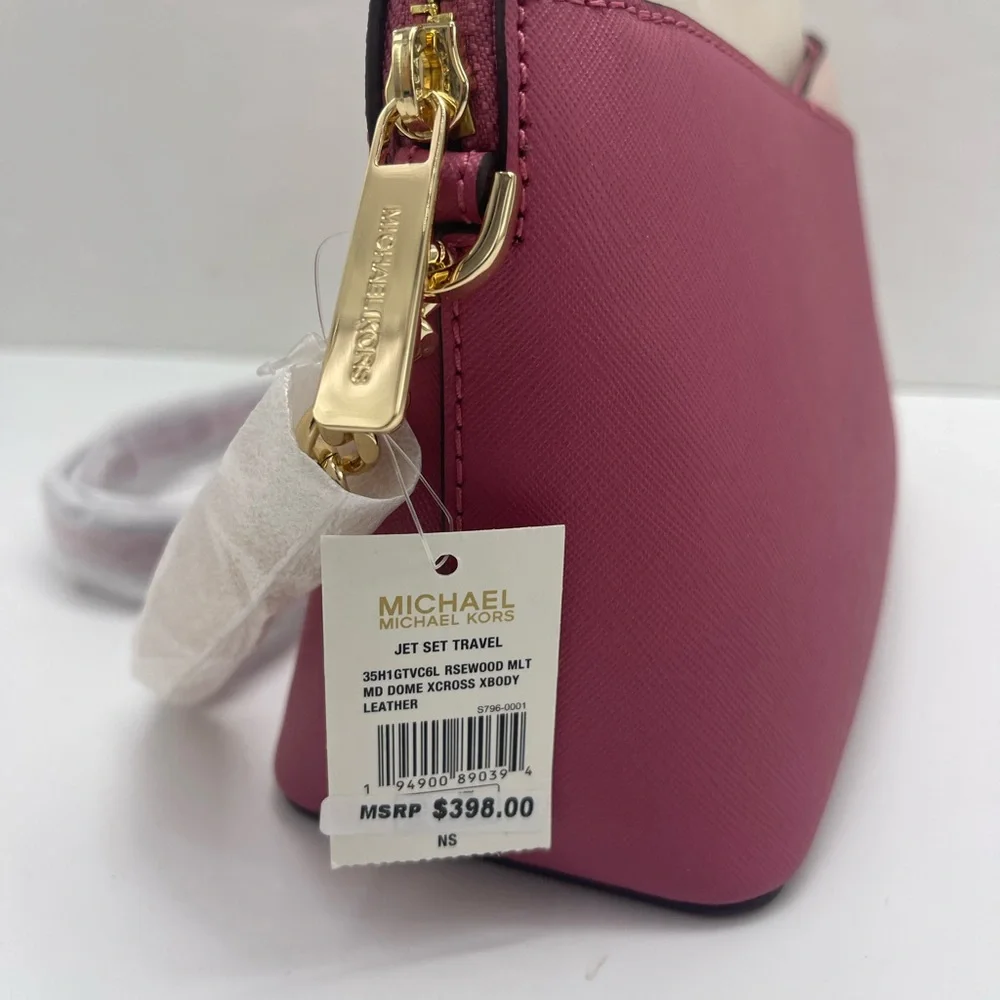 Michael Kors Jet Set Travel Medium Dome Crossbody XCROSS XBODY Bag 
Rosewood NWT - Picture 9 of 16